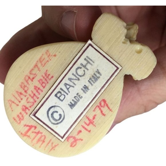 Bianchi Vintage (1979) Alabaster Figurine - Child Playing with Dog - Italy - Con - Picture 5 of 8